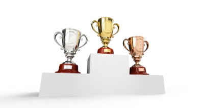 First-, second- and third-place award cups (source: qimono, Pixabay)